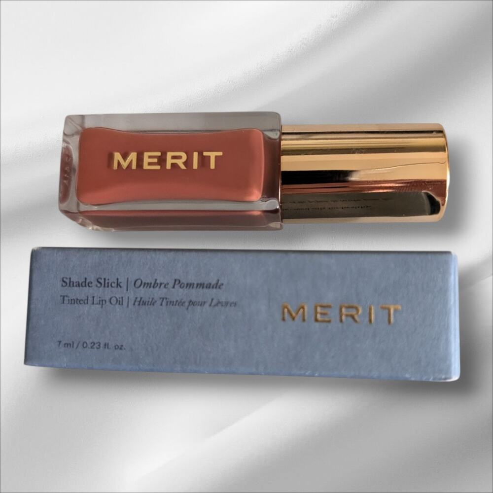 Merit Shade Slick Tinted Lip Oil - AU NATUREL - Full Size 0.23 oz - NEW in Box